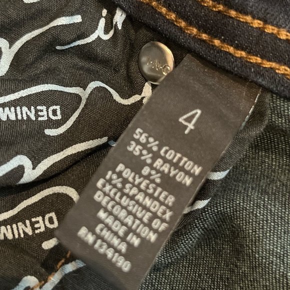 INC DENIM Skinny Leg Size 4 Regular Fit Crop Jeans 5 Pockets Dark - Picture 8 of 9